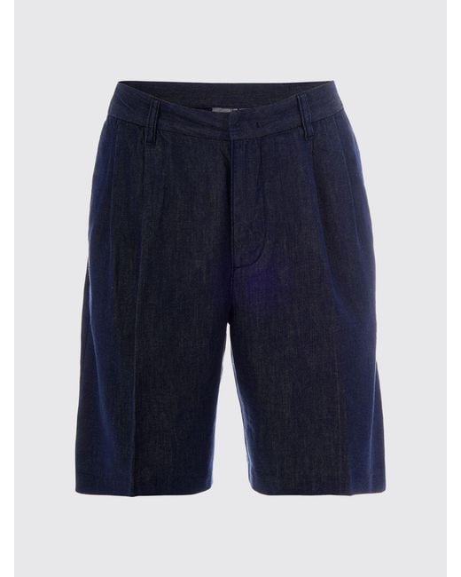 Emporio Armani Blue Cotton Blend Shorts for men