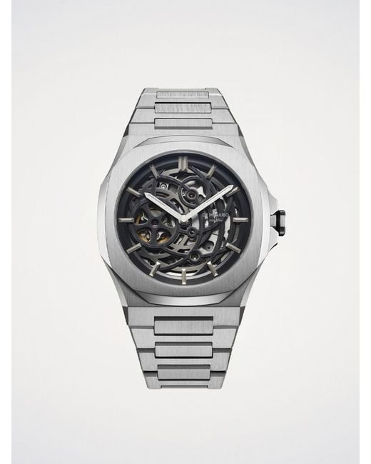 D1 Milano Gray Skeleton Watch 41.5 Mm for men