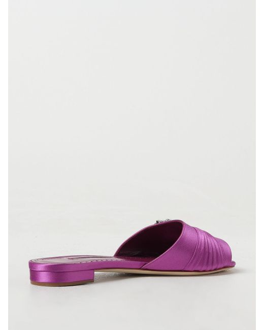 Manolo Blahnik Purple Flat Sandals
