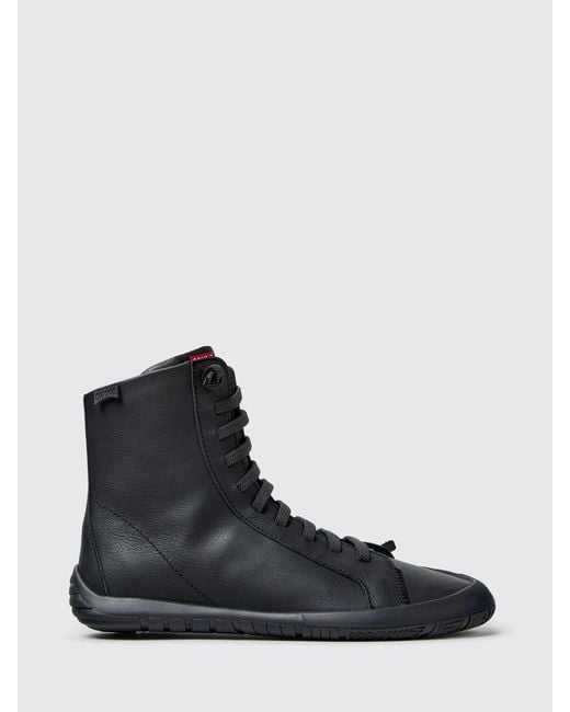 Camper Black Outdoor Smooth Calfskin Boots With Side Zip