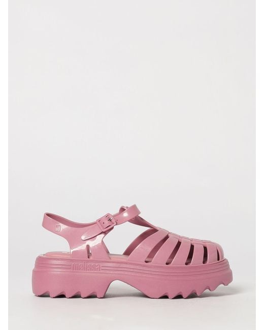 Melissa Pink Possession Ii Platform Pvc Sandals With Medium Heel