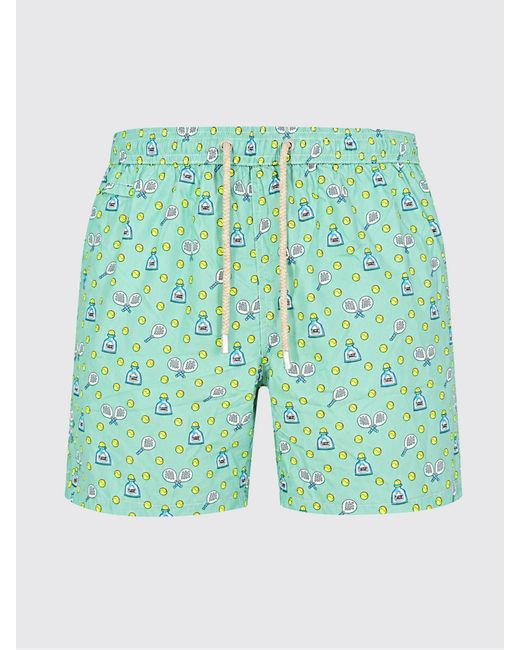 Mc2 Saint Barth Green Printed Boxer Swim Trunks for men
