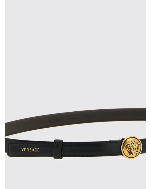 Versace White Gürtel Aus Kalbsleder Mit Monogramm-Schnalle Und Logo