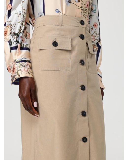Liu Jo Natural Cotton Blend Midi Skirt