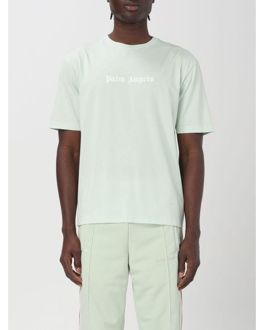 T-shirt in cotone con logo di Palm Angels in White da Uomo