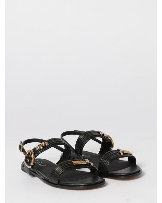 Pinko White Leather Sandals