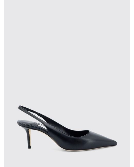 Jimmy Choo Black Love Smooth Calfskin Slingback Pumps With Mid-Heel