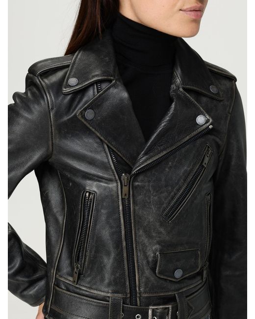 Golden Goose Deluxe Brand Black Belted Leather Jacket