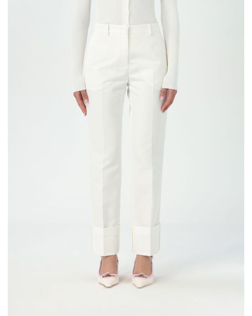 Pantalone classico in cotone stretch di N°21 in White