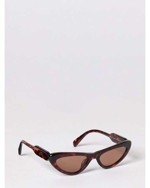 Miu Miu Multicolor Triangular Frame Acetate Sunglasses With Contrast Logo