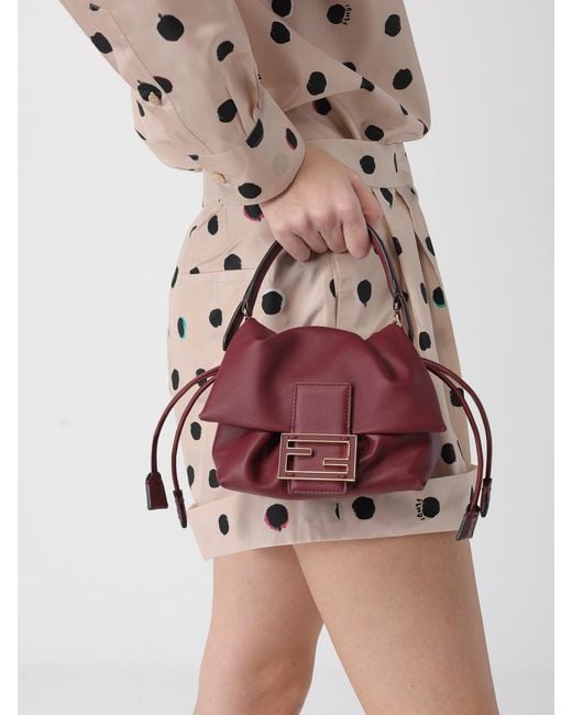 Fendi Red Mini Mamma Baguette Bag