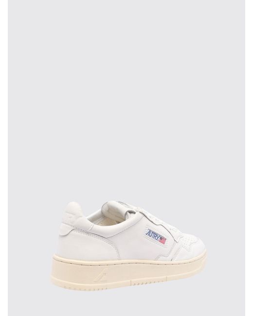 Autry Natural Medalist Low Calf Leather Sneakers With Perforated Toe