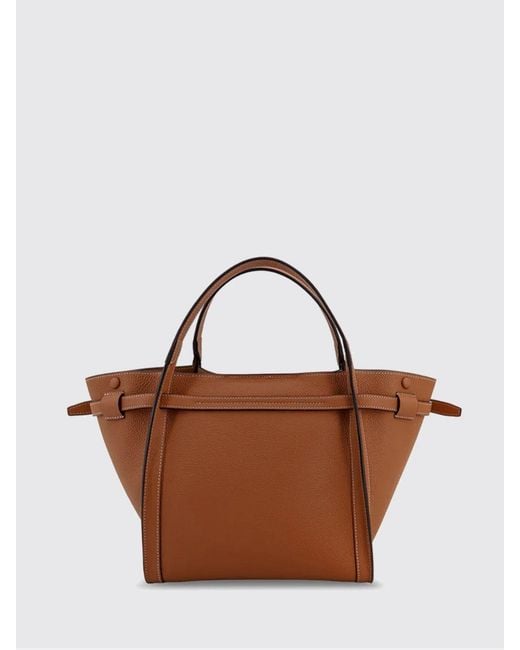 Tod's Brown Small Leather Shopping Handbag