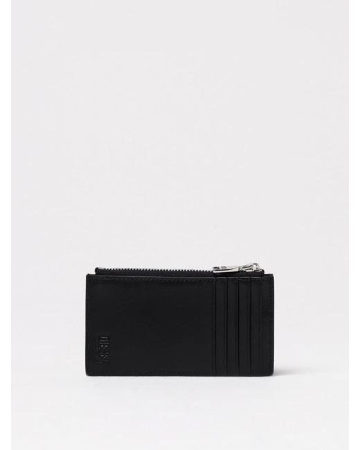 DIESEL Black 1Dr Oval D Leather Card Holder