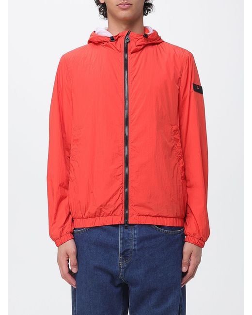 Peuterey Red Nylon Hooded Jacket for men