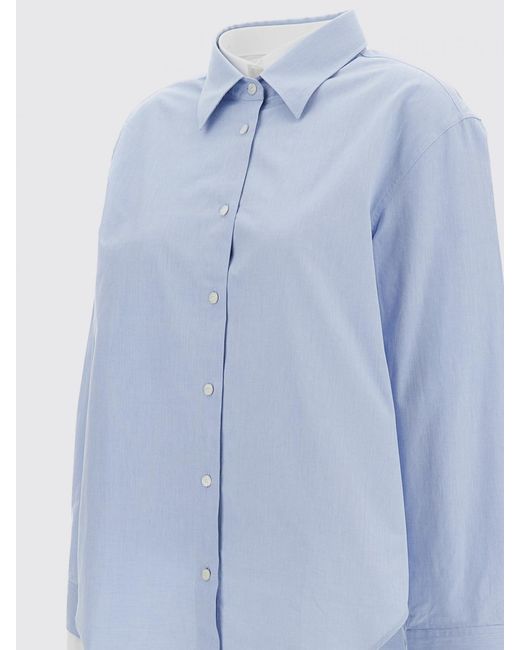 Acne Blue Cotton Casual Shirt With Double-Layer Effect