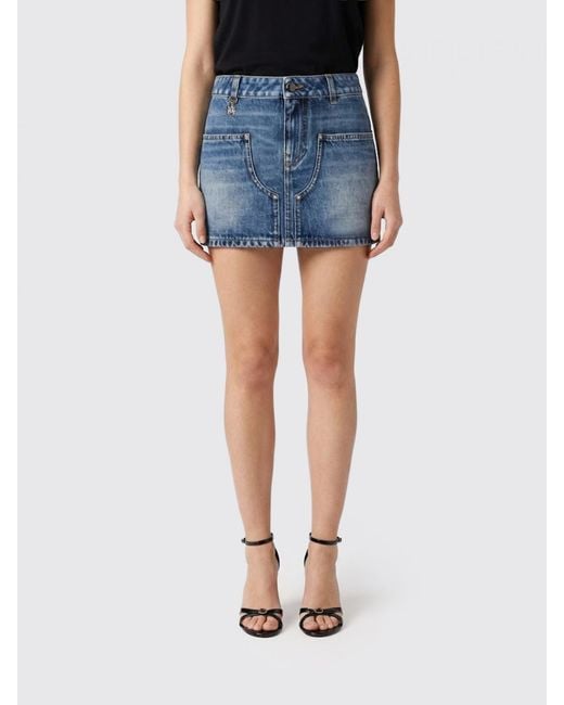 Amiri Blue Denim Mini Skirt