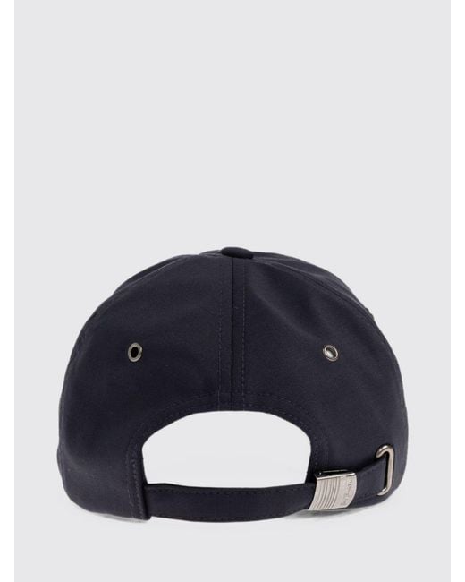 Paul Smith Blue Virgin Wool Baseball Cap With An Adjustable Strap for men