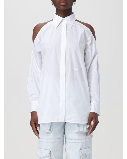 Camicia cut-out ampia di cotone di Pinko in White