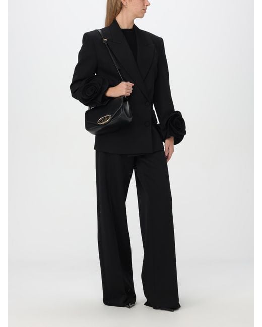 Valentino Black High-Waisted Wool Trousers