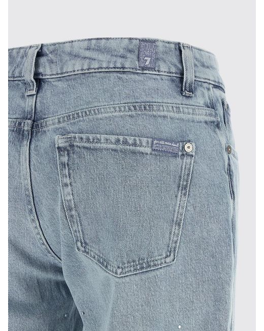 7 For All Mankind Blue Calie High-Waisted Straight Jeans
