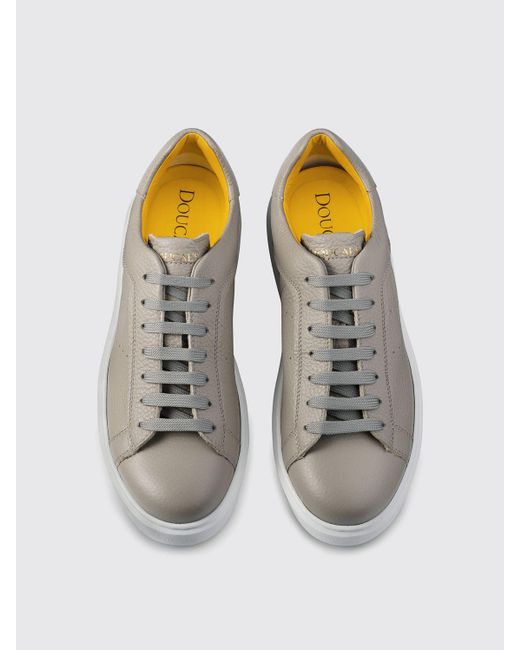 Sneakers in pelle a grana di Doucal's in Gray da Uomo