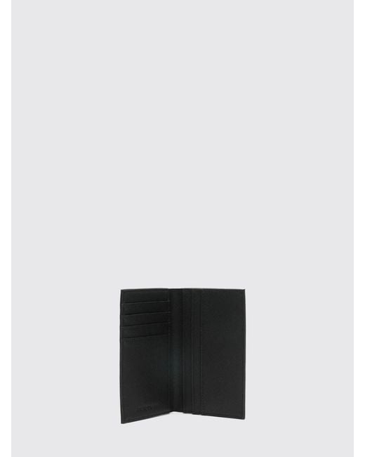 Emporio Armani White Saffiano Faux Leather Card Holder for men