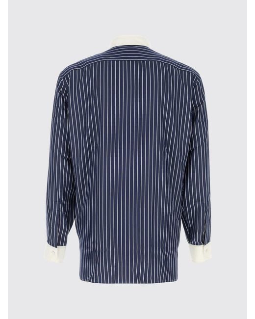 Tom Ford Blue Striped Slim Fit Pure Silk Shirt With French Collar for men