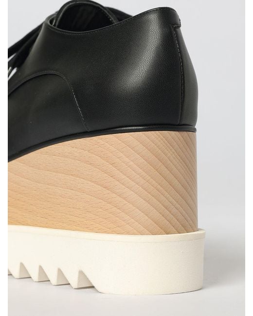 Stella McCartney Black Elyse Wedge Derby Shoes
