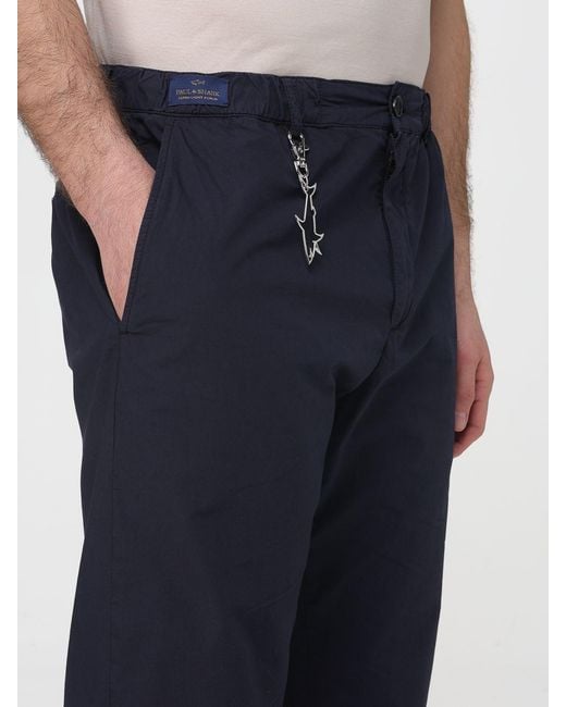 Paul & Shark Blue Paul &Amp Shark Cotton Chino Trousers for men