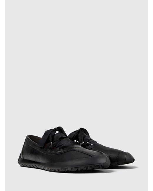 Camper Black Peu Path+ Leather Ballet Flats By