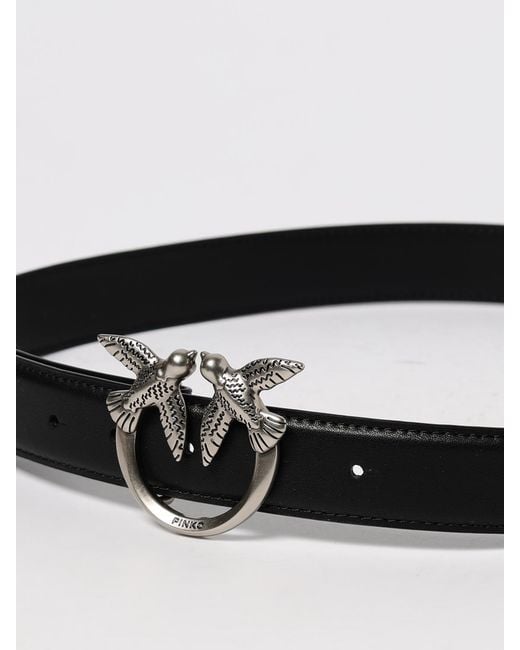Pinko White Love Berry Leather Belt