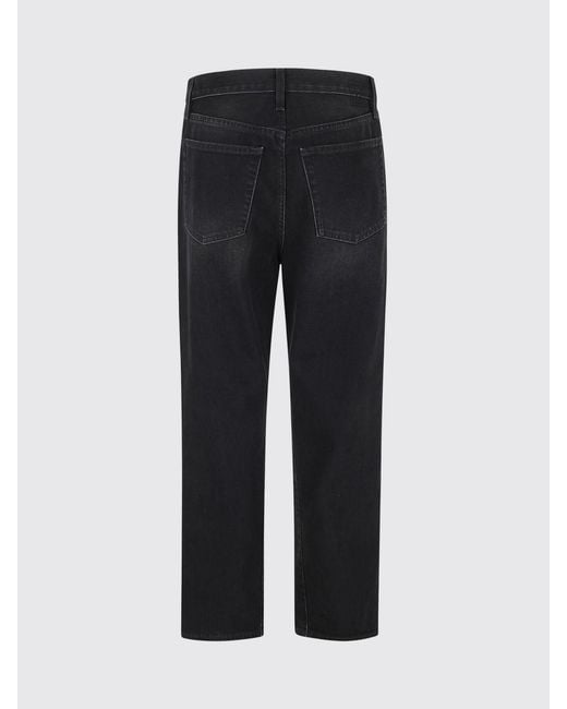 Totême  Black Twisted Seam Mid-Rise Straight-Leg Jeans