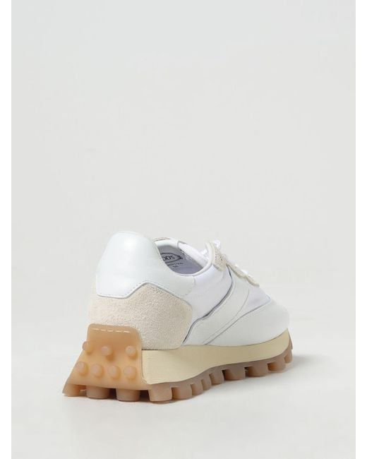 Sneakers in nylon e pelle di Tod's in White