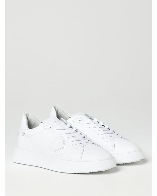 Philippe Model Temple Leder-Sneakers in White für Herren