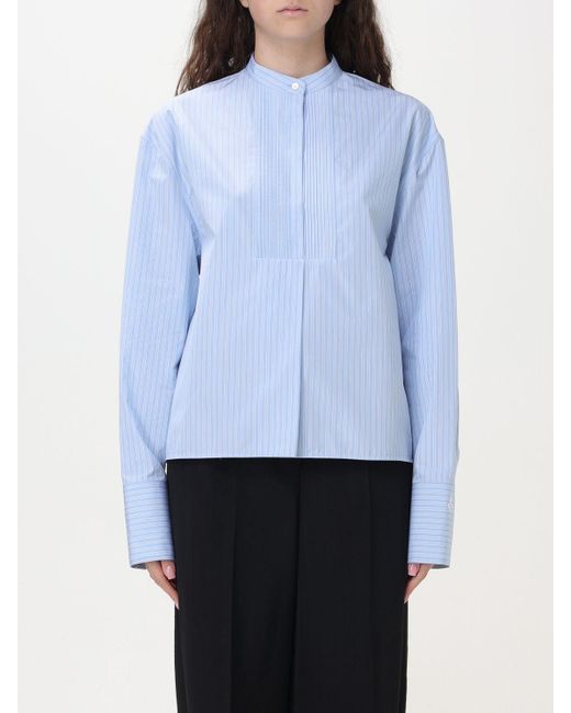 Blusa in cotone a righe di Jil Sander in Blue