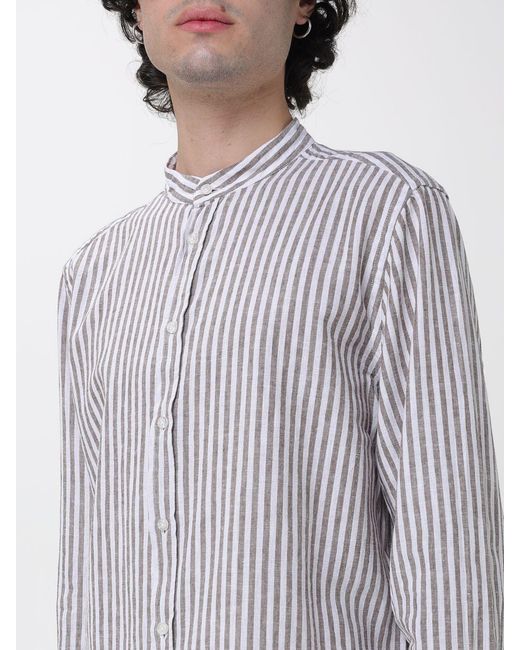 Manuel Ritz Gray Linen And Cotton Casual Shirt for men
