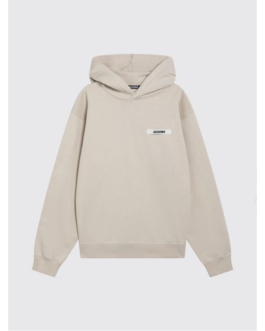 Jacquemus Natural Cotton Hoodie With Logo for men