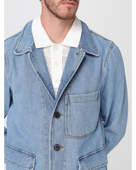 Dries Van Noten Blue Jacket Workwear Style for men