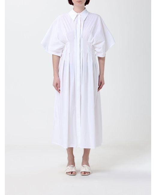 Liviana Conti White Midi Shirt Dress