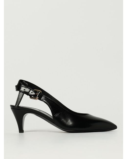 Moschino Couture Black Leather Slingback