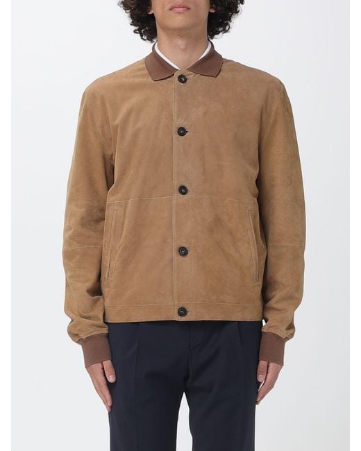 Corneliani Blue Suede Lambskin Shirt Jacket for men