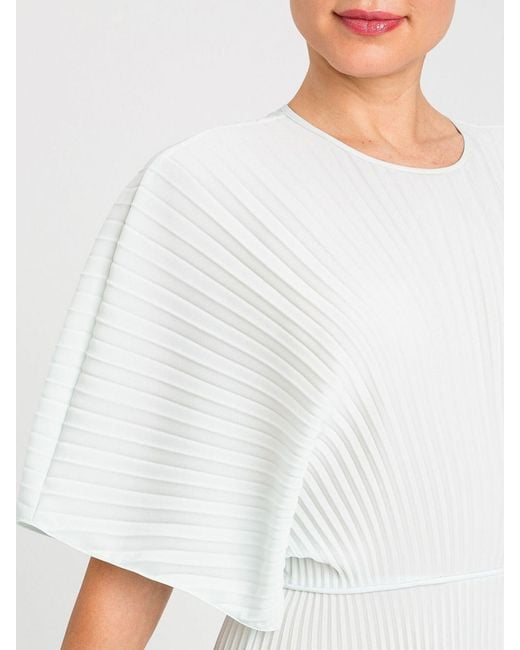 Twinset White Pleated Crêpe Long Dress