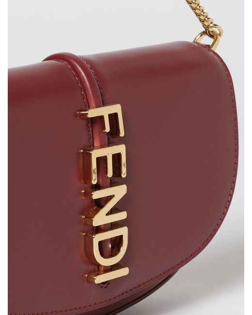Fendi Red Graphy Wallet Chain