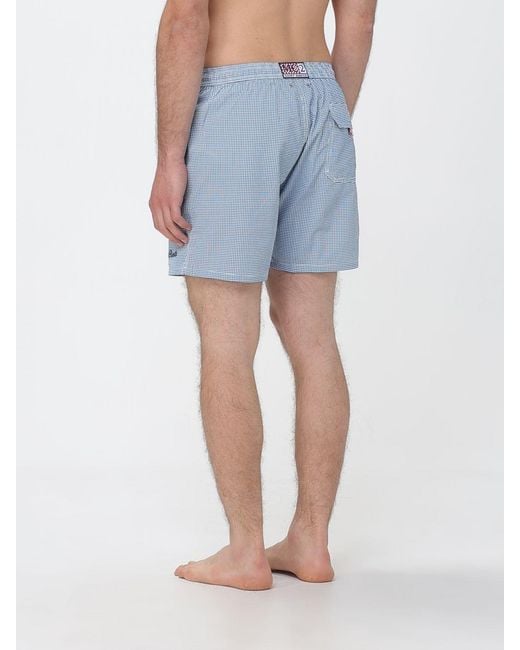 Mc2 Saint Barth Blue Checked Swimsuit for men