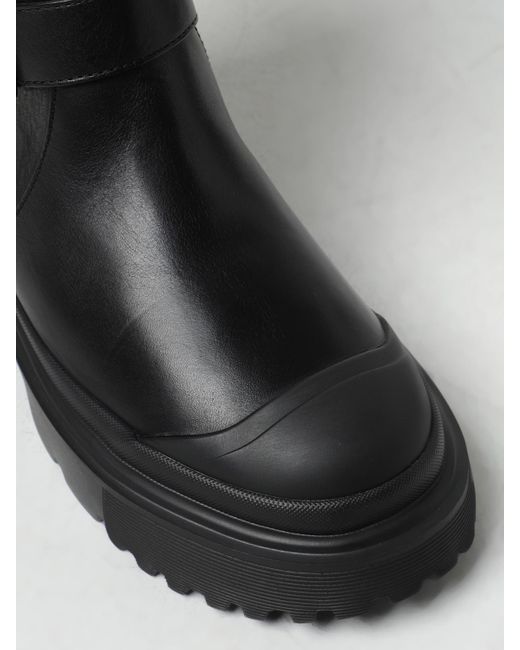 Hogan Black H619 Leather Ankle Boots