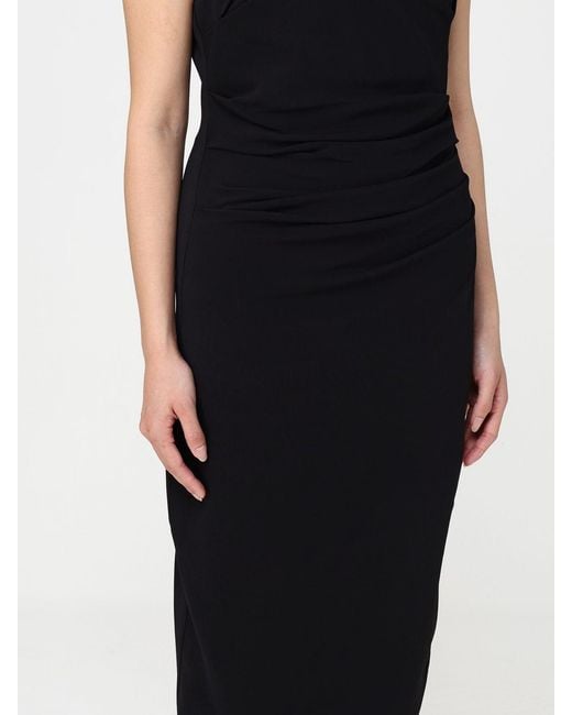 Pinko Black Carruba Midi Dress With Jewel Embroidery