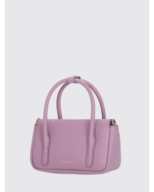 Coccinelle Pink Mini Hammered Leather Bag