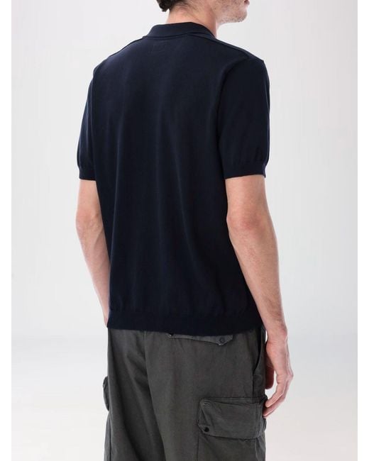 C P Company Blue Cotton Polo Shirt for men