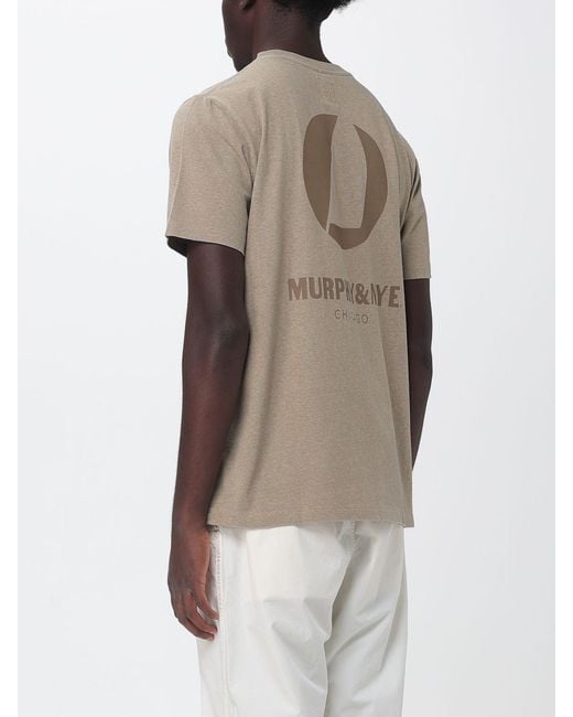 Murphy & Nye Natural Crew-Neck Cotton T-Shirt With Contrast Back Logo for men